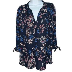Ivanka Trump | Floral Tie Sleeve Blouse